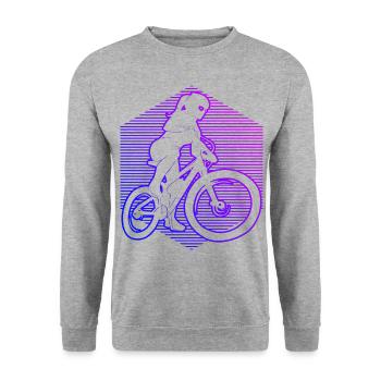 Vélo de montagne pour hommes VTT VTT Cycliste - Sweat-shirt Unisexe - gris chiné - Devant - Alina (178cm) & Michal (187cm)