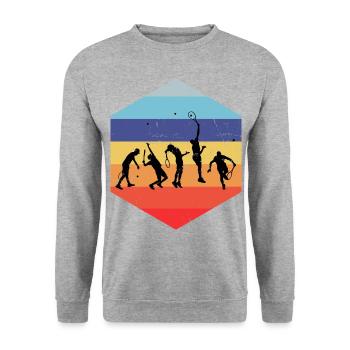 Joueur de tennis jouant au tennis Femmes Tennis - Sweat-shirt Unisexe - gris chiné - Devant - Alina (178cm) & Michal (187cm)