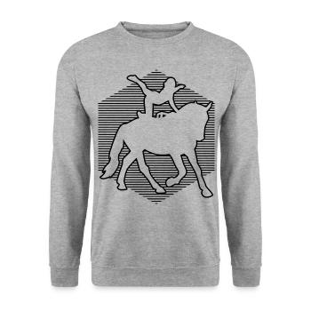 Akrobatik auf dem Pferderücken Reitkunst - Unisex Pullover - Weißgrau meliert - Vorne - Alina (178cm) & Michal (187cm)