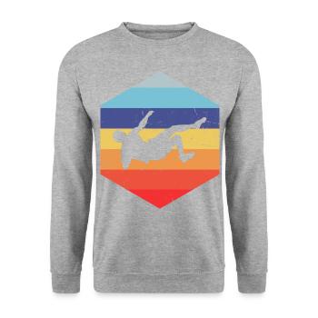 Damen Herren Klettern Bouldering Bouldern - Unisex Pullover - Weißgrau meliert - Vorne - Alina (178cm) & Michal (187cm)