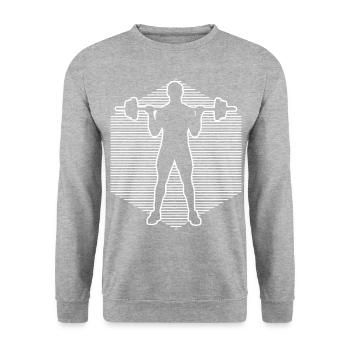 Entraînement cardio d’endurance pour femmes - Sweat-shirt Unisexe - gris chiné - Devant - Alina (178cm) & Michal (187cm)