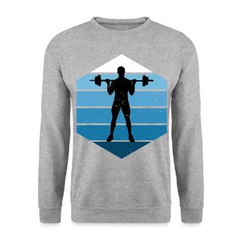 Haltérophilie pour femmes Entraînement cardio d’endurance - Sweat-shirt Unisexe - gris chiné - Devant - Alina (178cm) & Michal (187cm)