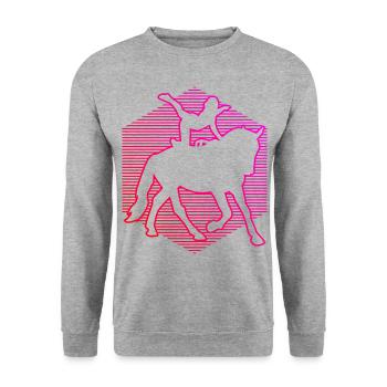 Women's Team Vaulting Athletic Discipline - Unisex Sweatshirt - salt & pepper - Front - Alina (178cm) & Michal (187cm)