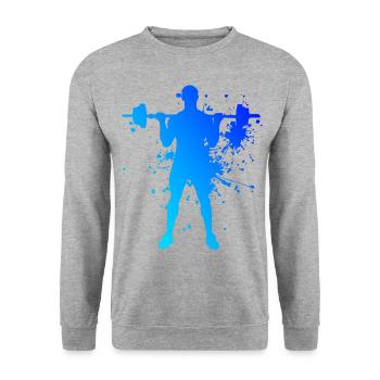Strength Training Fitness Women Cardio Men - Unisex Sweatshirt - salt & pepper - Front - Alina (178cm) & Michal (187cm)