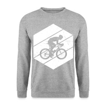 Road Bike Road Cyclists Men Road Cycling - Unisex Sweatshirt - salt & pepper - Front - Alina (178cm) & Michal (187cm)