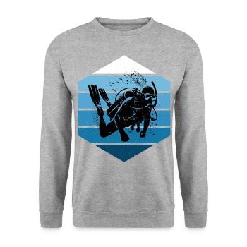 Diver Scuba Taucher Taucher Diving Scuba Diver - Sweat-shirt Unisexe - gris chiné - Devant - Alina (178cm) & Michal (187cm)
