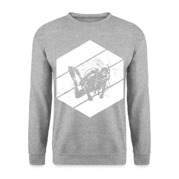 Scuba Diver Diver Tauchen Scuba Tauchen - Unisex Pullover - Weißgrau meliert - Vorne - Alina (178cm) & Michal (187cm)