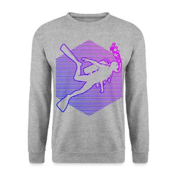 Scuba Tauchen Free Dive Diving Diver Herren - Unisex Pullover - Weißgrau meliert - Vorne - Alina (178cm) & Michal (187cm)