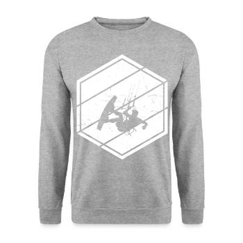Men's Kitesurfing Kitesurfing Kitesurf Kitesurfer - Unisex Sweatshirt - salt & pepper - Front - Alina (178cm) & Michal (187cm)