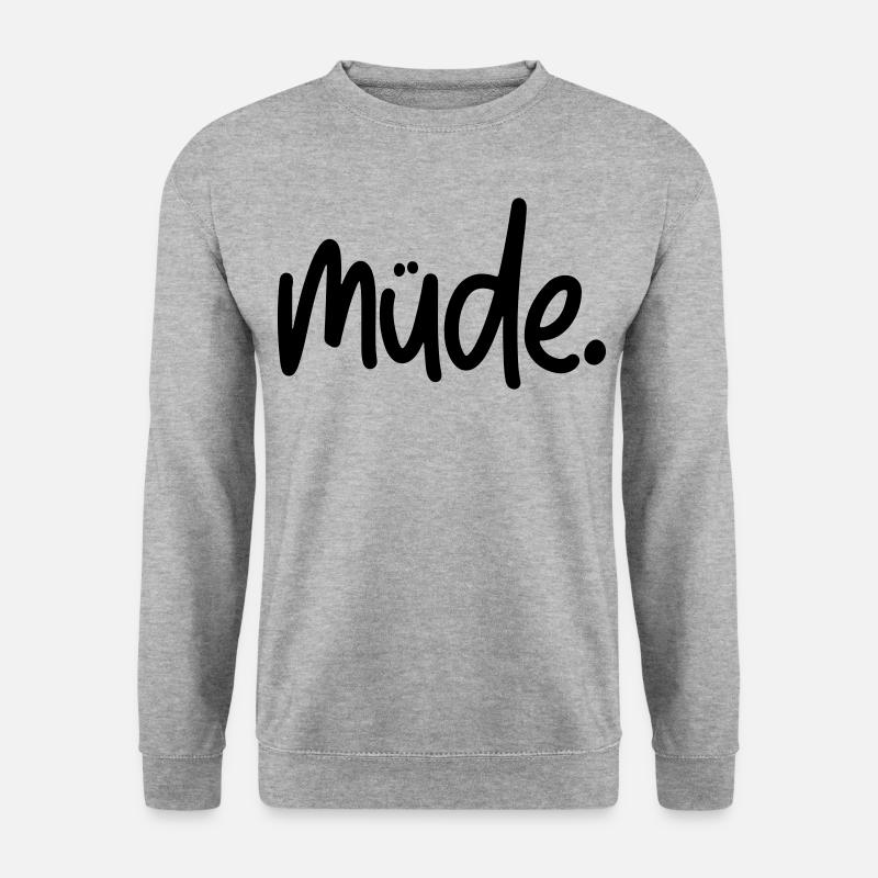 Müde - Unisex Pullover - Weißgrau meliert