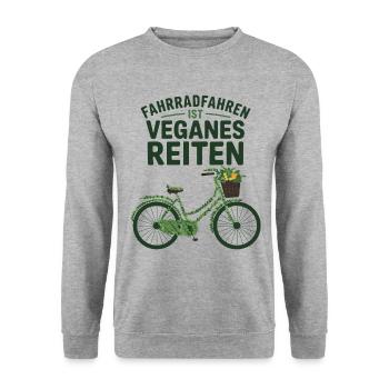 Le vélo, c’est faire du vélo végétalien - Sweat-shirt Unisexe - gris chiné - Devant - Alina (178cm) & Michal (187cm)