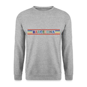 Barcelona - Sweat-shirt Unisexe - gris chiné - Devant - Alina (178cm) & Michal (187cm)