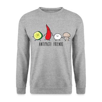 Antipasti friends - Unisex Sweatshirt - salt & pepper - Front - Alina (178cm) & Michal (187cm)