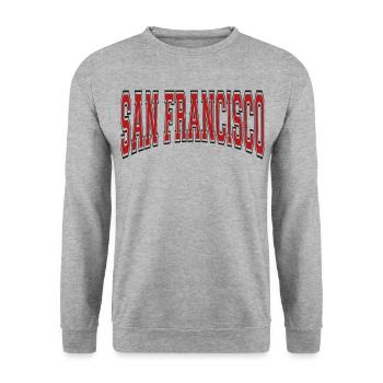 San Francisco - Unisex Pullover - Weißgrau meliert - Vorne - Alina (178cm) & Michal (187cm)