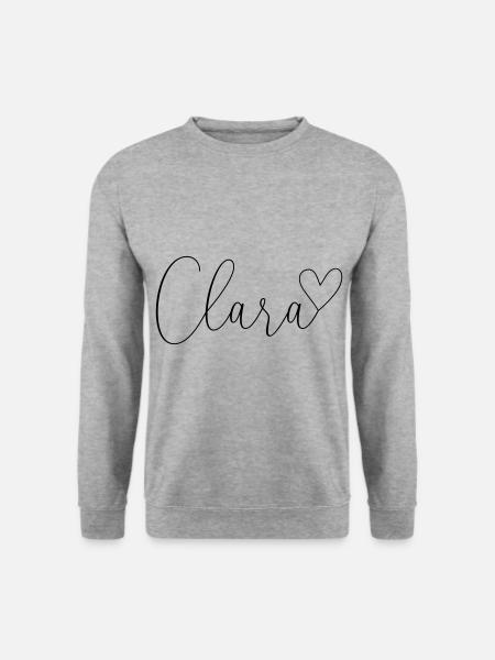 Clara Surname First Name Girl - Unisex Sweatshirt - salt & pepper
