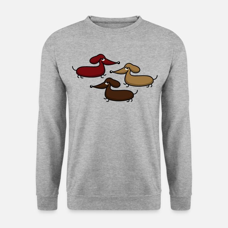 Three funny dachshunds - Unisex Sweatshirt - salt & pepper