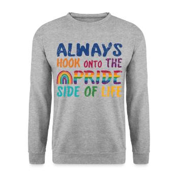 Accrochez-vous toujours au côté fierté de la vie - Sweat-shirt Unisexe - gris chiné - Devant - Alina (178cm) & Michal (187cm)