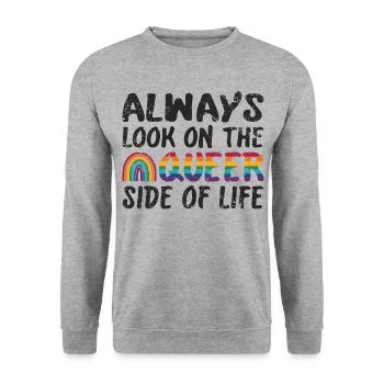 Always look on the Queer side of life - Unisex Sweatshirt - salt & pepper - Front - Alina (178cm) & Michal (187cm)