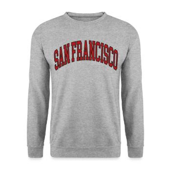 San Francisco - Unisex Pullover - Weißgrau meliert - Vorne - Alina (178cm) & Michal (187cm)