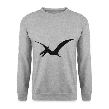 Dinosaures dino enfants de dinosaures Pteranodon Dinos - Sweat-shirt Unisexe - gris chiné - Devant - Alina (178cm) & Michal (187cm)