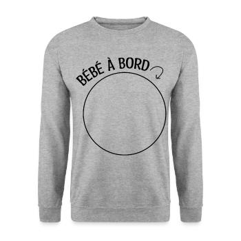 bébé à bord (pied) - Sweat-shirt Unisexe - gris chiné - Devant - Alina (178cm) & Michal (187cm)