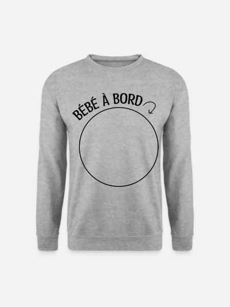 bébé à bord (pied) - Sweat-shirt Unisexe - gris chiné