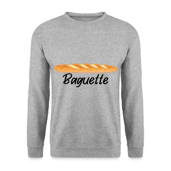 Baguette - French Bread Lover - Unisex Sweatshirt - salt & pepper - Front - Alina (178cm) & Michal (187cm)