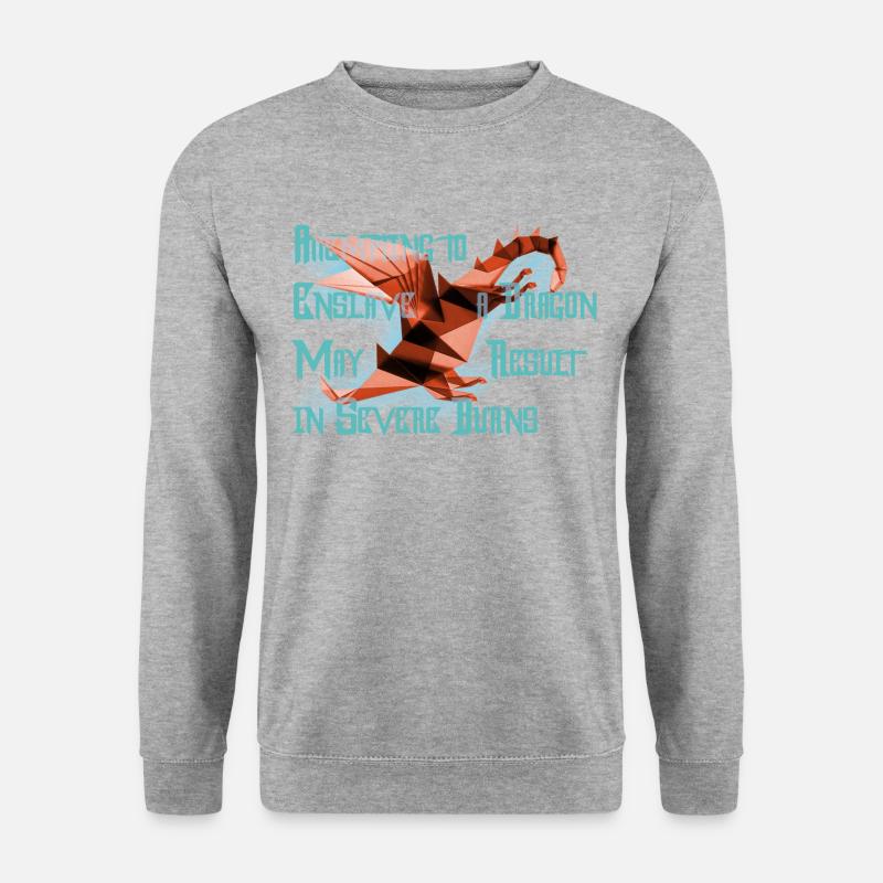 Freundlicher Drache - Unisex Pullover - Weißgrau meliert