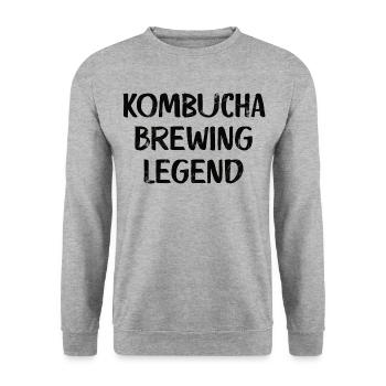 Kombucha Brewing Legend - Unisex Pullover - Weißgrau meliert - Vorne - Alina (178cm) & Michal (187cm)