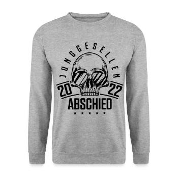 junggesellenabschied 2022 skelett - Unisex Pullover - Weißgrau meliert - Vorne - Alina (178cm) & Michal (187cm)