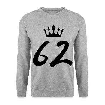 62 Couronne numérique - Sweat-shirt Unisexe - gris chiné - Devant - Alina (178cm) & Michal (187cm)