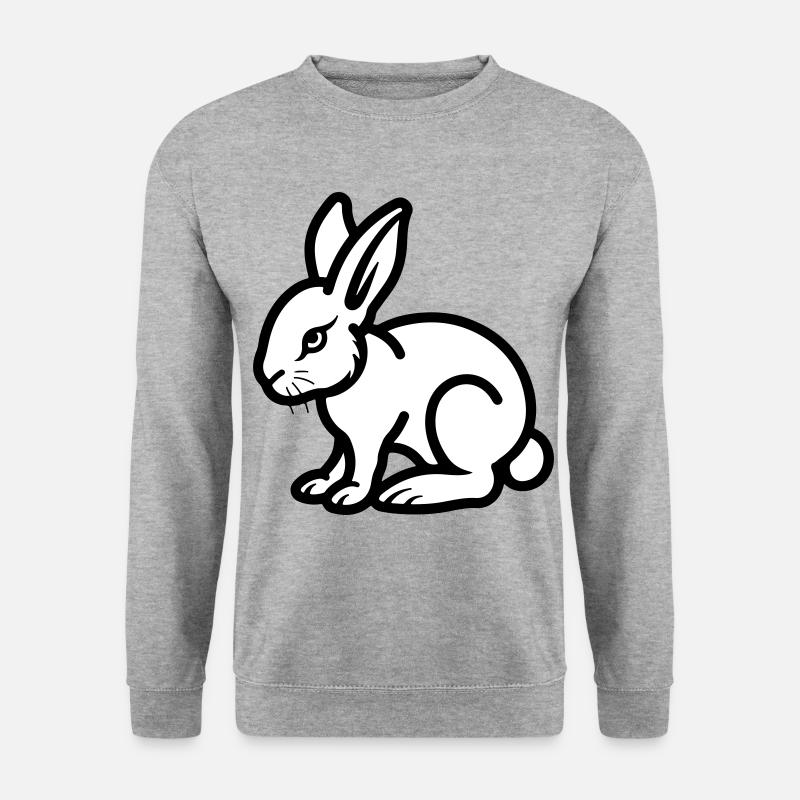 Hase Ostern - Unisex Pullover - Weißgrau meliert