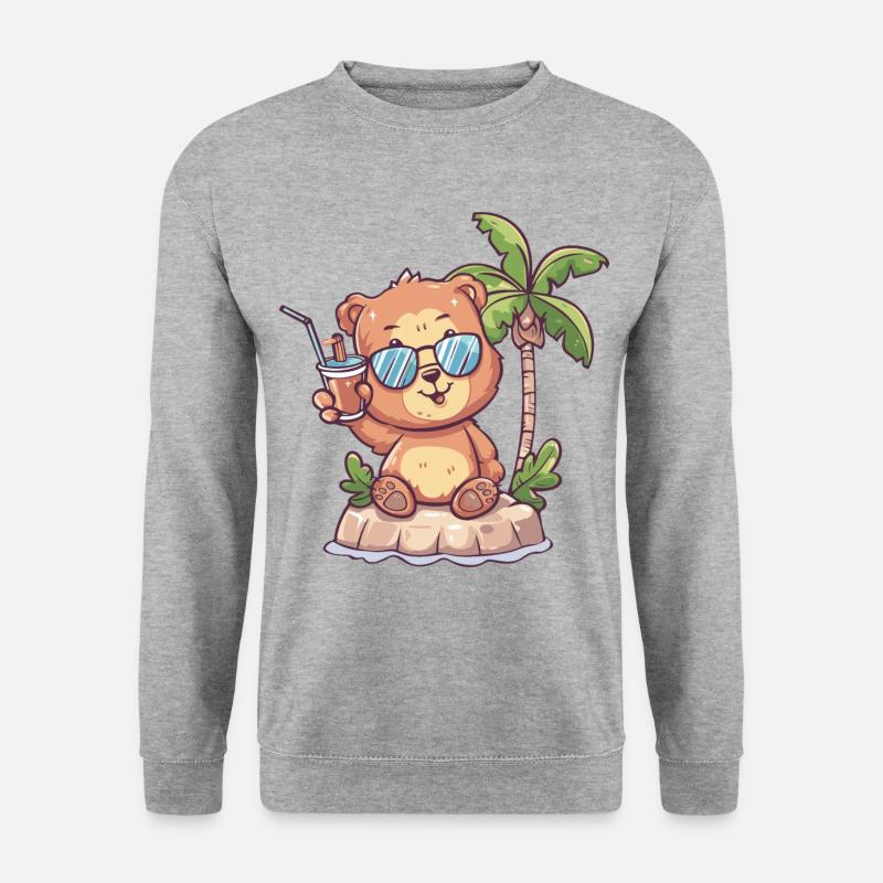 Bear Summer Beach Vacation - Unisex Sweatshirt - salt & pepper
