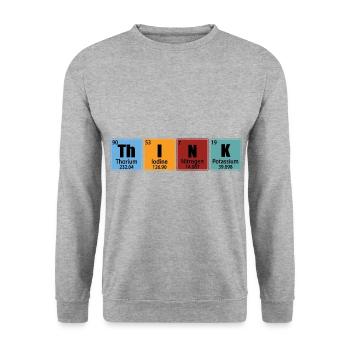 Denken - Elemente des Periodensystems - Unisex Pullover - Weißgrau meliert - Vorne - Alina (178cm) & Michal (187cm)
