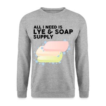 Homemade soap design for oil soap making - Unisex Sweatshirt - salt & pepper - Front - Alina (178cm) & Michal (187cm)