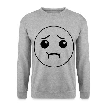 Emoji disgusted sketch black - Unisex Sweatshirt - salt & pepper - Front - Alina (178cm) & Michal (187cm)