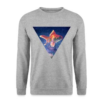 GALAXY GOLDFISH Carassius auratus CADEAUX PÊCHEUR - Sweat-shirt Unisexe - gris chiné - Devant - Alina (178cm) & Michal (187cm)
