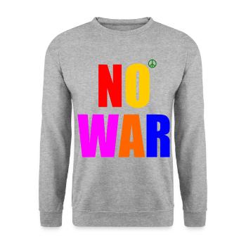 No war - Unisex Sweatshirt - salt & pepper - Front - Alina (178cm) & Michal (187cm)