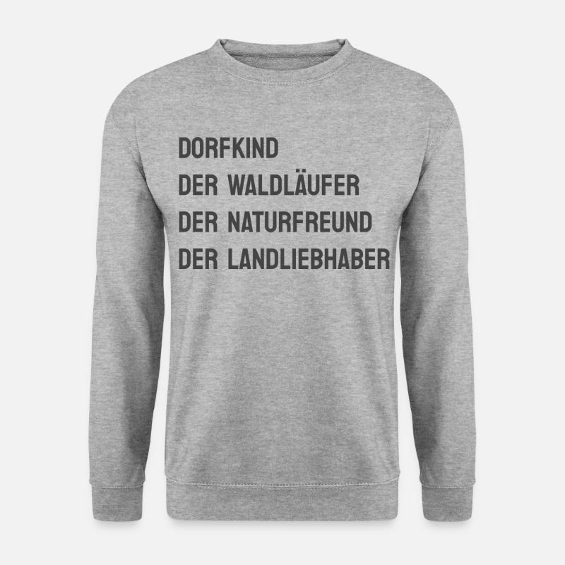 DORFKIND - WALDLÄUFER NATURFREUND LANDLIEBHABER - Unisex Pullover - Weißgrau meliert