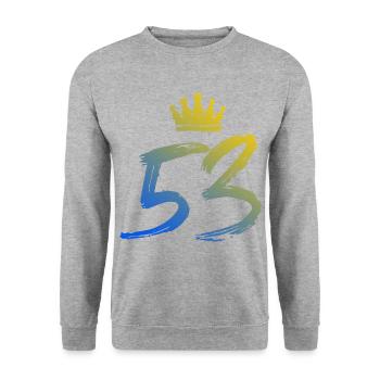 53 Number crown - Unisex Sweatshirt - salt & pepper - Front - Alina (178cm) & Michal (187cm)