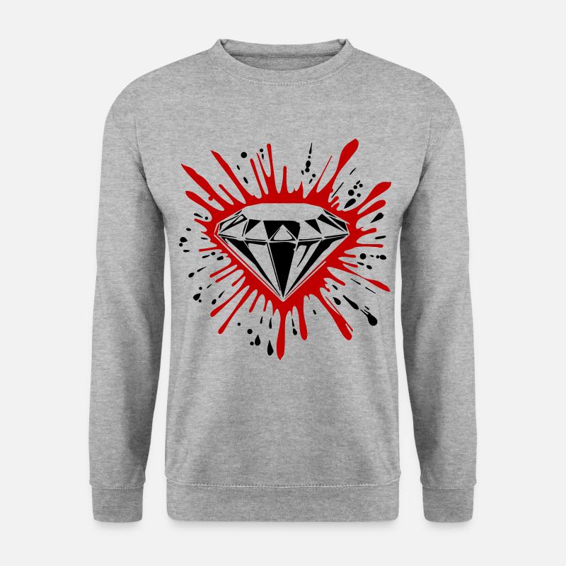 Diamant Symbol Edelstein - Unisex Pullover - Weißgrau meliert