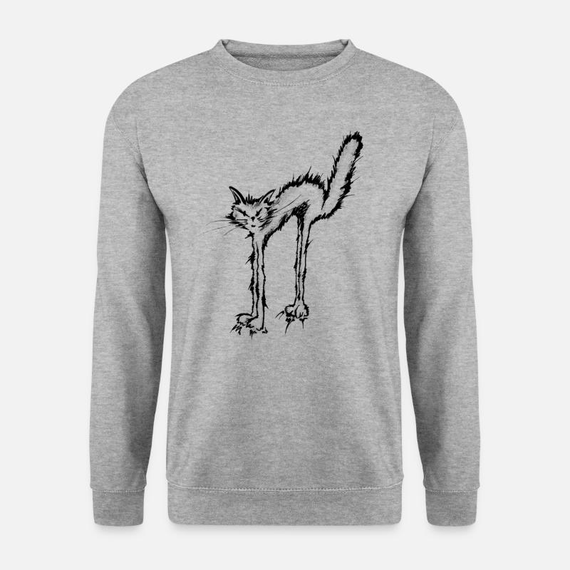 Wildkatze - Unisex Pullover - Weißgrau meliert