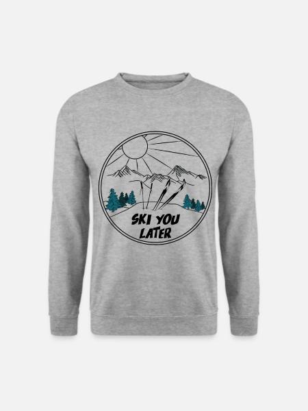 Ski You Later Wintersport - Unisex Pullover - Weißgrau meliert