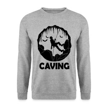Spéléologie - Exploration des grottes de spéléologie - Sweat-shirt Unisexe - gris chiné - Devant - Alina (178cm) & Michal (187cm)