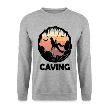 Spéléologie - Cave Explorer Spéléologie - Sweat-shirt Unisexe - gris chiné - Devant - Alina (178cm) & Michal (187cm)