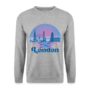 Londres Skyline Royaume-Uni Voyage - Sweat-shirt Unisexe - gris chiné - Devant - Alina (178cm) & Michal (187cm)