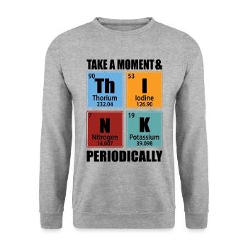 Prenez un moment et réfléchissez périodiquement - Sweat-shirt Unisexe - gris chiné - Devant - Alina (178cm) & Michal (187cm)