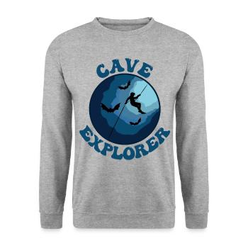 Explorateur de grottes - Spéléologie spéléologie des nids-de-poule spéléologie - Sweat-shirt Unisexe - gris chiné - Devant - Alina (178cm) & Michal (187cm)