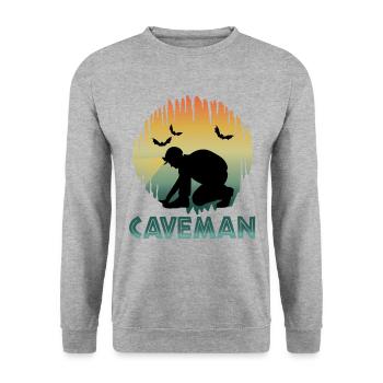 Homme des cavernes - Spéléologie - Explorateur de grottes Spéléologie - Sweat-shirt Unisexe - gris chiné - Devant - Alina (178cm) & Michal (187cm)