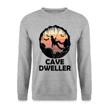 Cave Dweller - Spéléologie - Cave Explorer Spéléologie - Sweat-shirt Unisexe - gris chiné - Devant - Alina (178cm) & Michal (187cm)